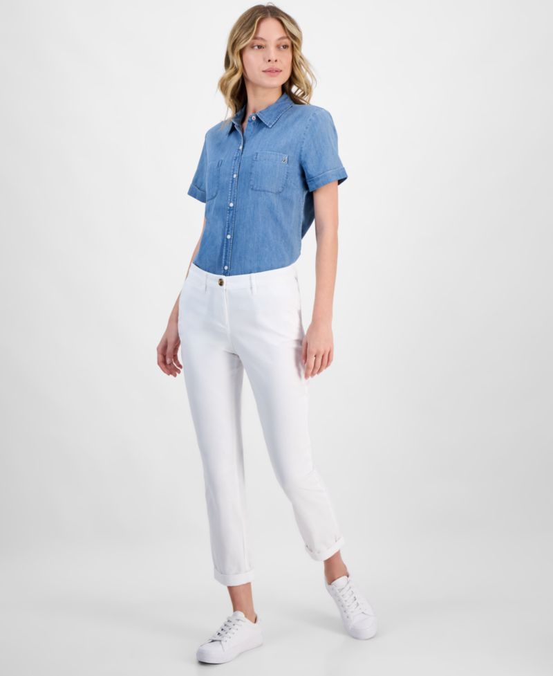 Women's Montauk Solid Cuffed Chino Pants