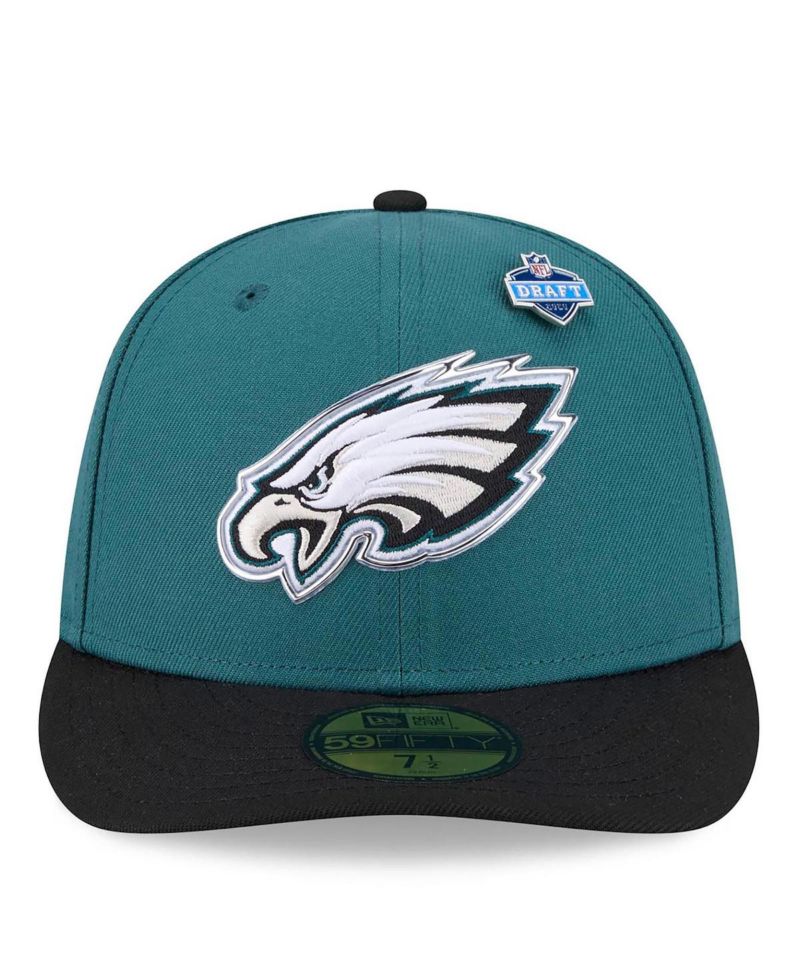 Men's Midnight Green/Black Philadelphia Eagles 2026 NFL Draft Pre-Curved 59FIFTY Fitted Hat