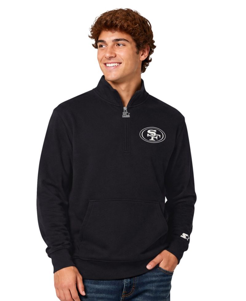 Men's Black San Francisco 49ers Thursday Night Gridiron Batwing Quarter-Zip Sweatshirt