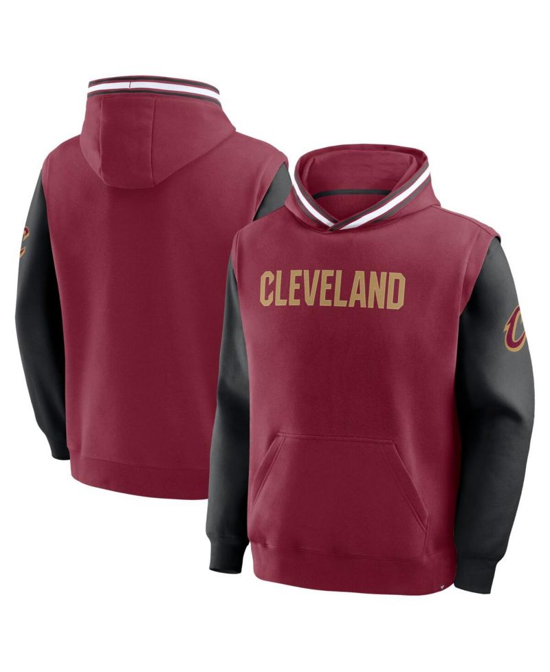 Men's Wine/Black Cleveland Cavaliers Half Court Shot Clock Fastbreak Hoodie