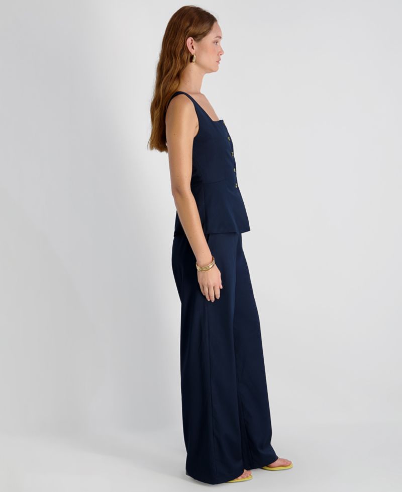 Women's Twill High-Rise Relaxed Ankle Trousers