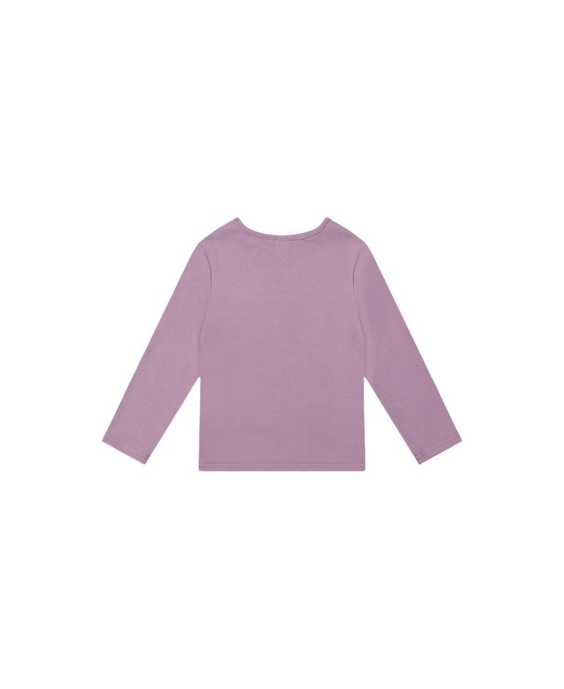Little and Big Girl 6-14 Brushed Rib Crew Neck Top