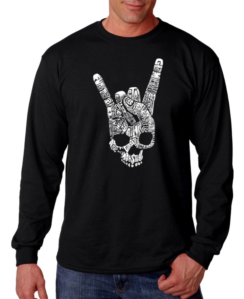 Men's Heavy Metal Genres Word Art Long Sleeve T-shirt