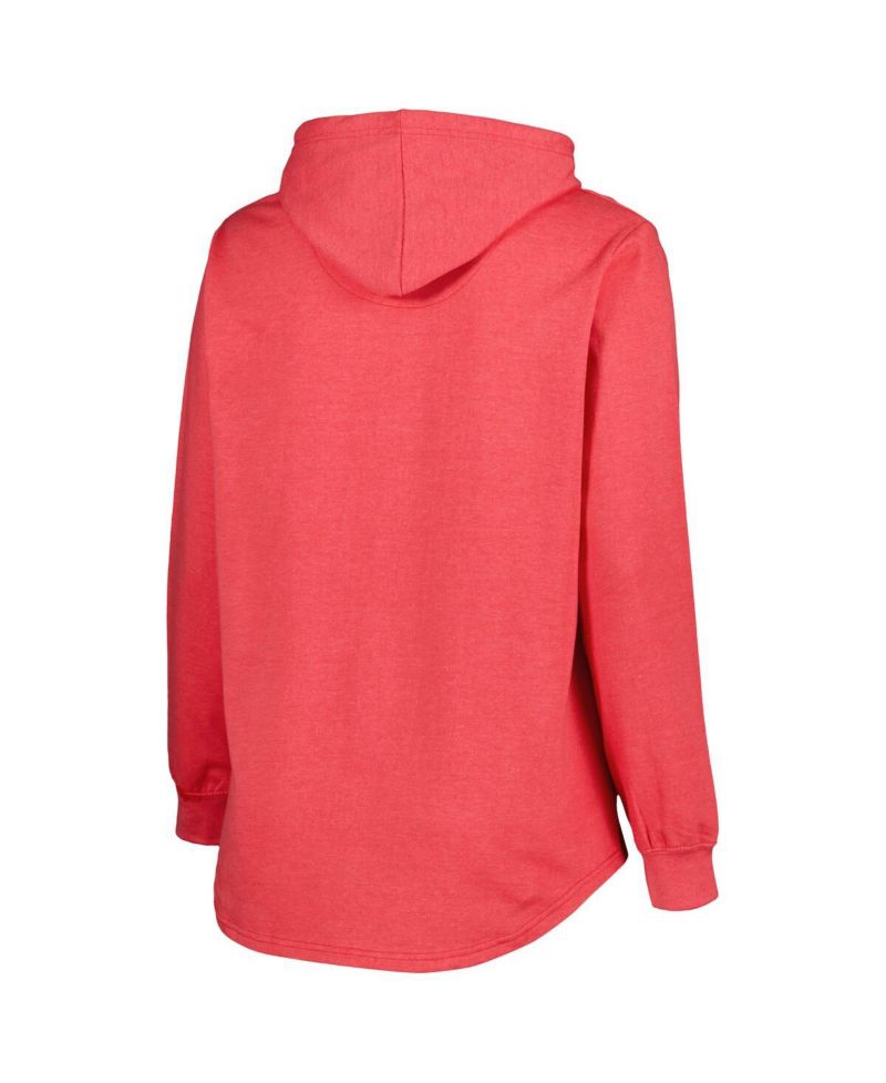 Women's Heather Red Washington Capitals Plus Size Fleece Pullover Hoodie