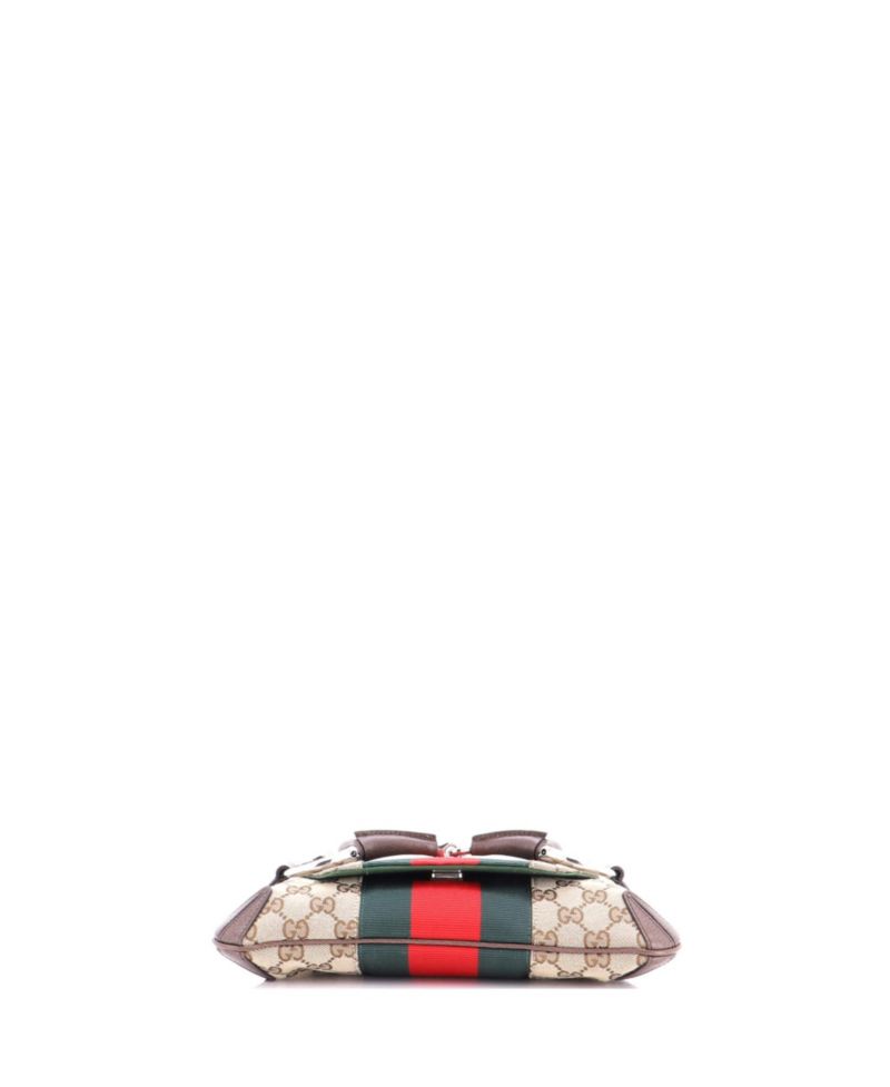 Small Horsebit NM Web Chain Clutch GG Canvas