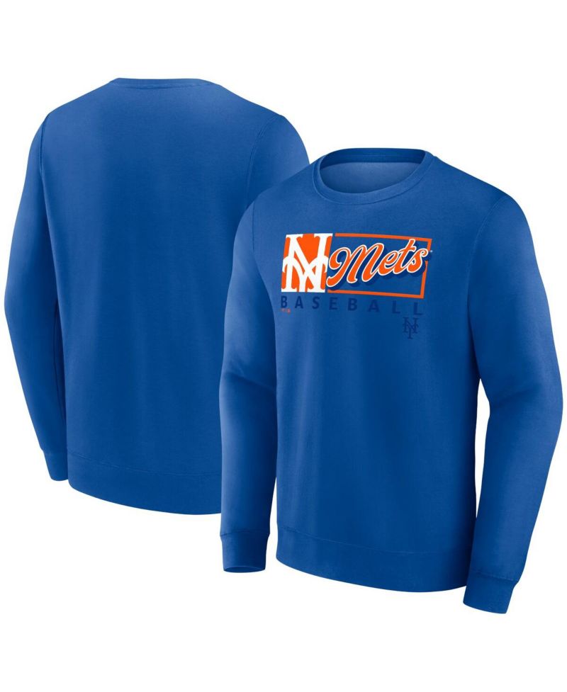 Men's Royal New York Mets Focus Fleece Pullover Sweatshirt
