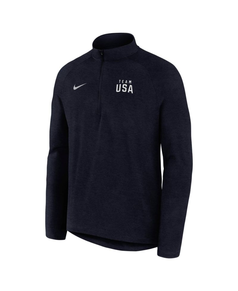 Men's Navy Team USA Stride Raglan Dri-FIT Half-Zip Pullover