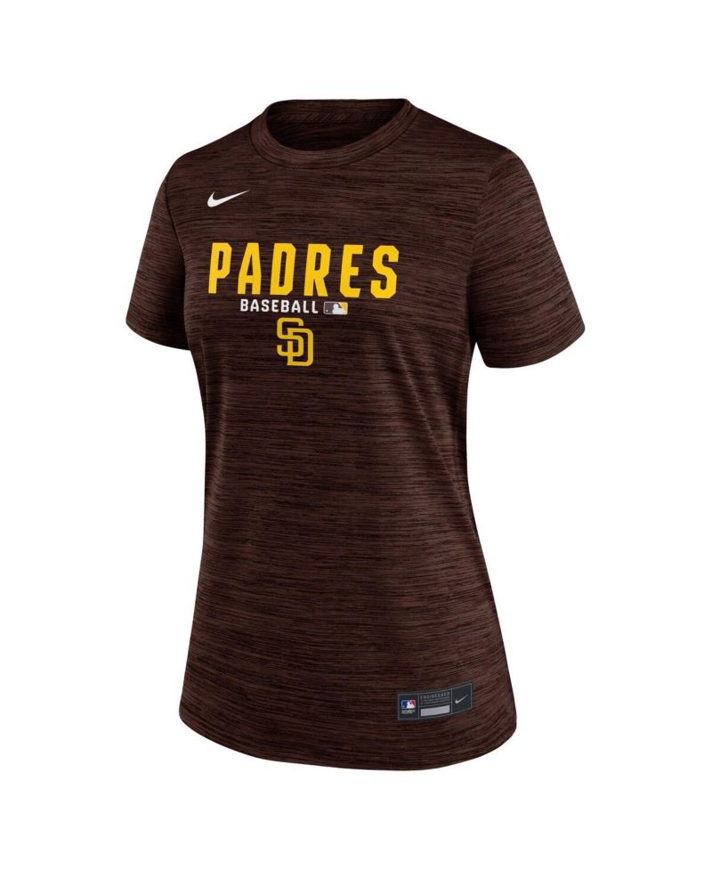 Women's Brown San Diego Padres Authentic Collection Velocity Dri-FIT T-Shirt