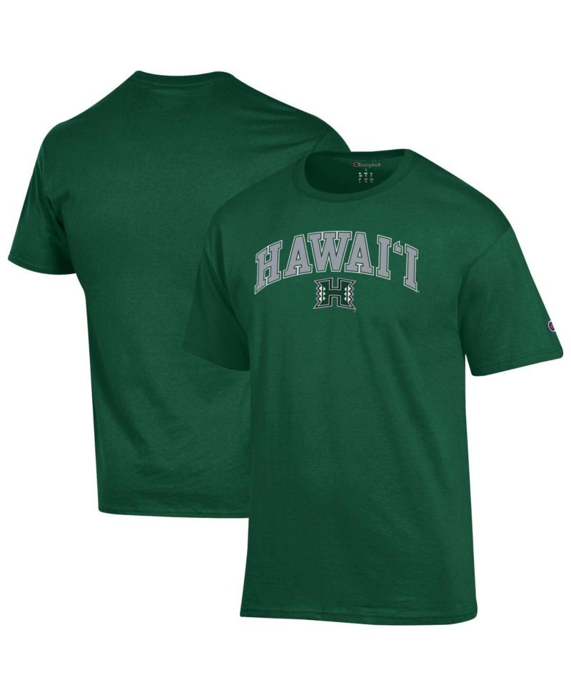 Men's Green Hawaii Rainbow Warriors Arch Over Logo T-Shirt