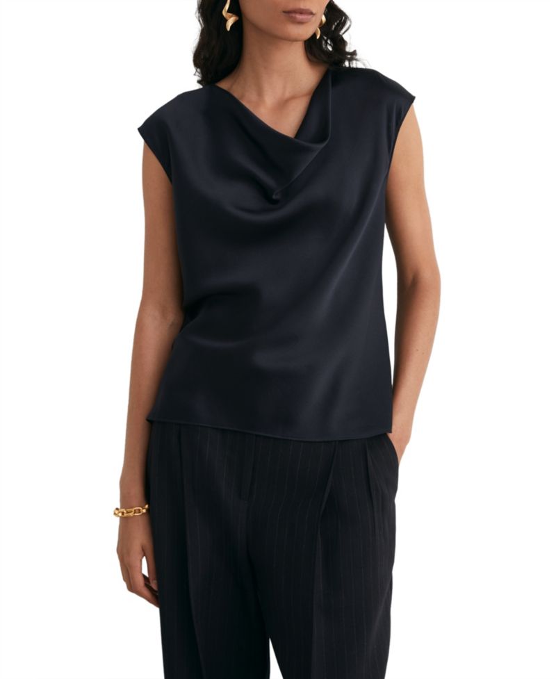 Women's Cate Silk Cowl Neck Sleeveless Top