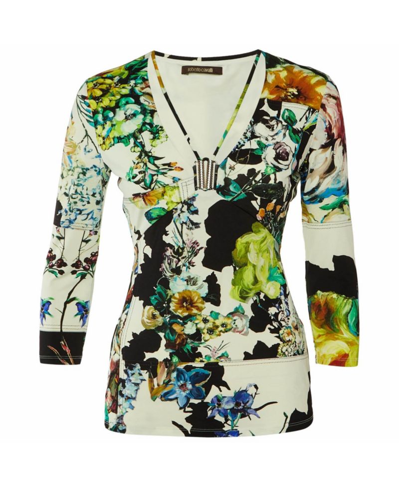 Women's Roberto Embellished Floral Print Jersey Top