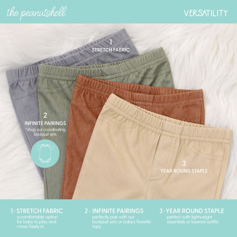 Baby Boys Jeggings, 4-Pack, Neutral