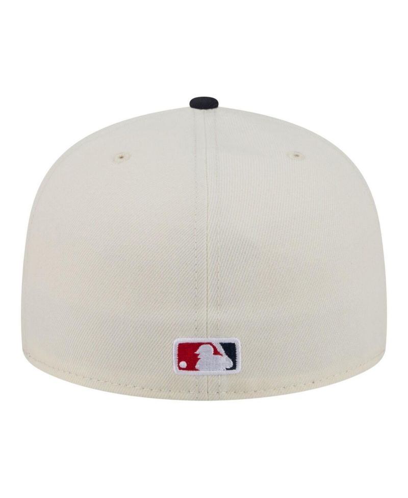 Men's Cream/Navy Los Angeles Angels Bullpen Cart 59FIFTY Fitted Hat