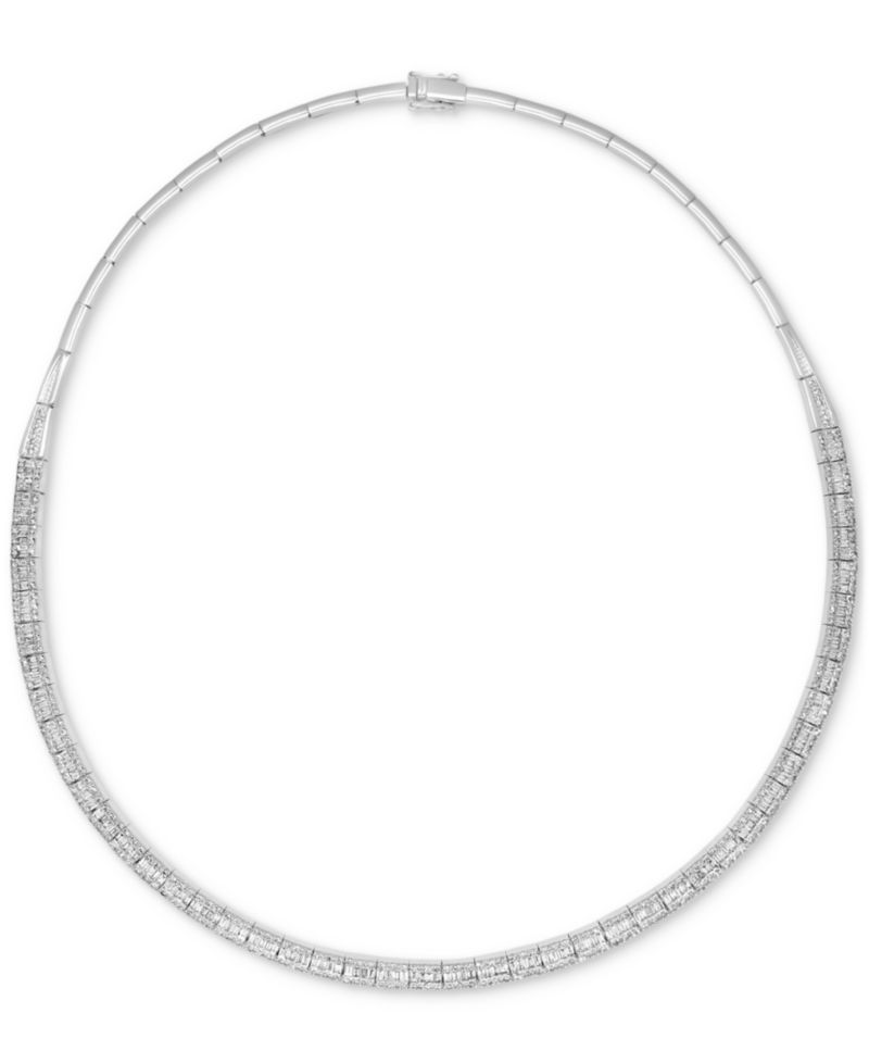 EFFY® Diamond Round & Baguette 17" Collar Necklace (4 ct. t.w.) in 14k Gold (also available in White Gold)