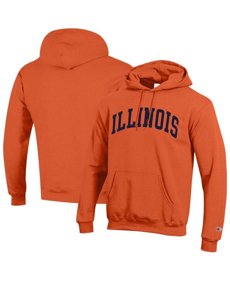 Men's Orange Illinois Fighting Illini Basic Arch Fleece Pullover Hoodie