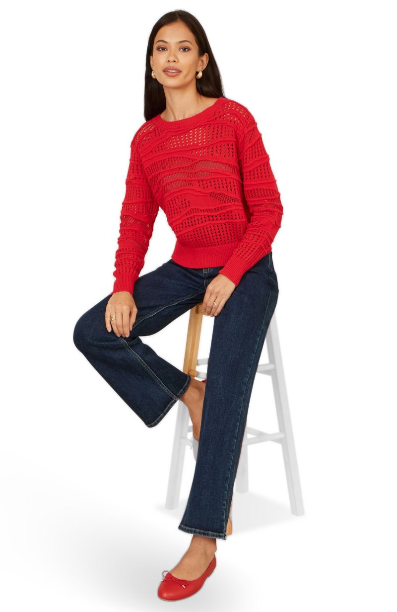 Women's Wave Pointelle Knitted Jumper