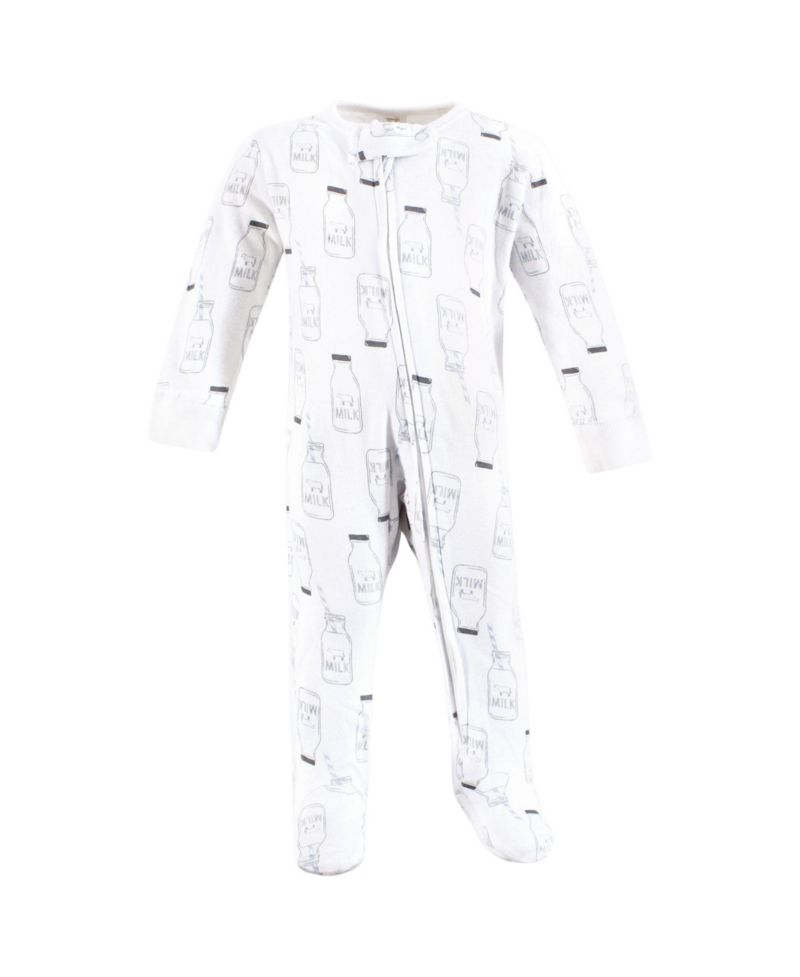 Baby Boys Organic Cotton Sleep and Play, Cookies And Milk, 0-3 Months