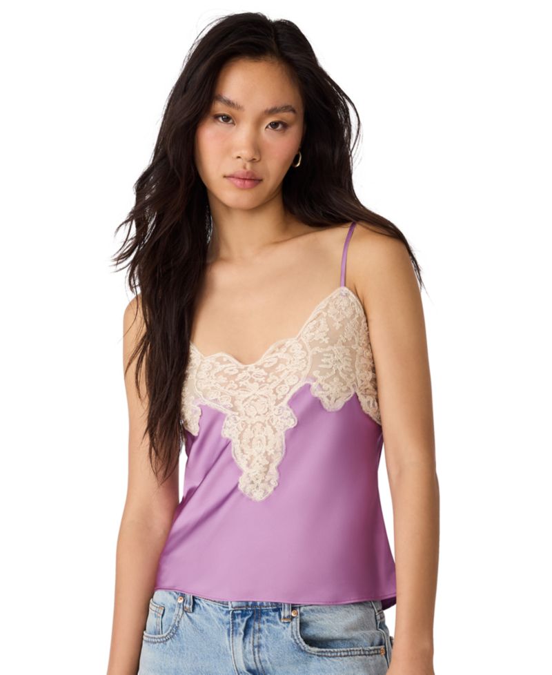 Women's Miriah Lace-Trim Sweetheart Satin Camisole