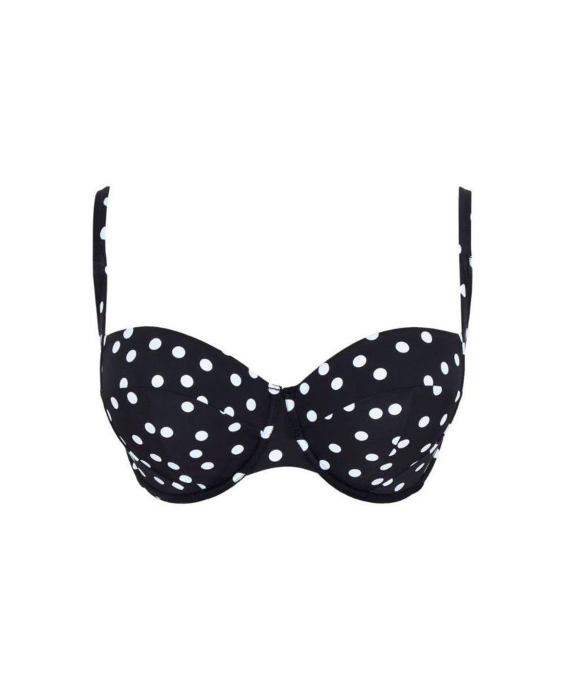 Women's Polka Dot Florence Underwire Balcony Side Support Bikini Swim Bra