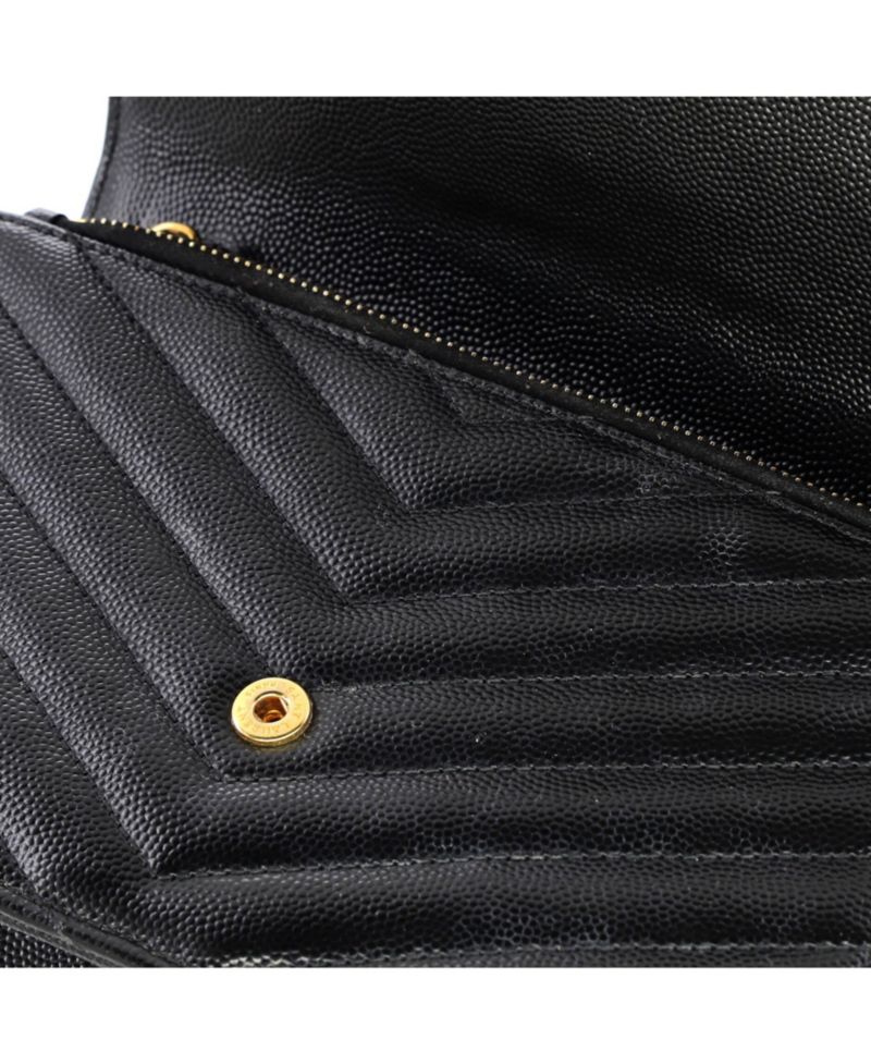 Small Classic Monogram Wallet on Chain Matelasse Chevron Leather
