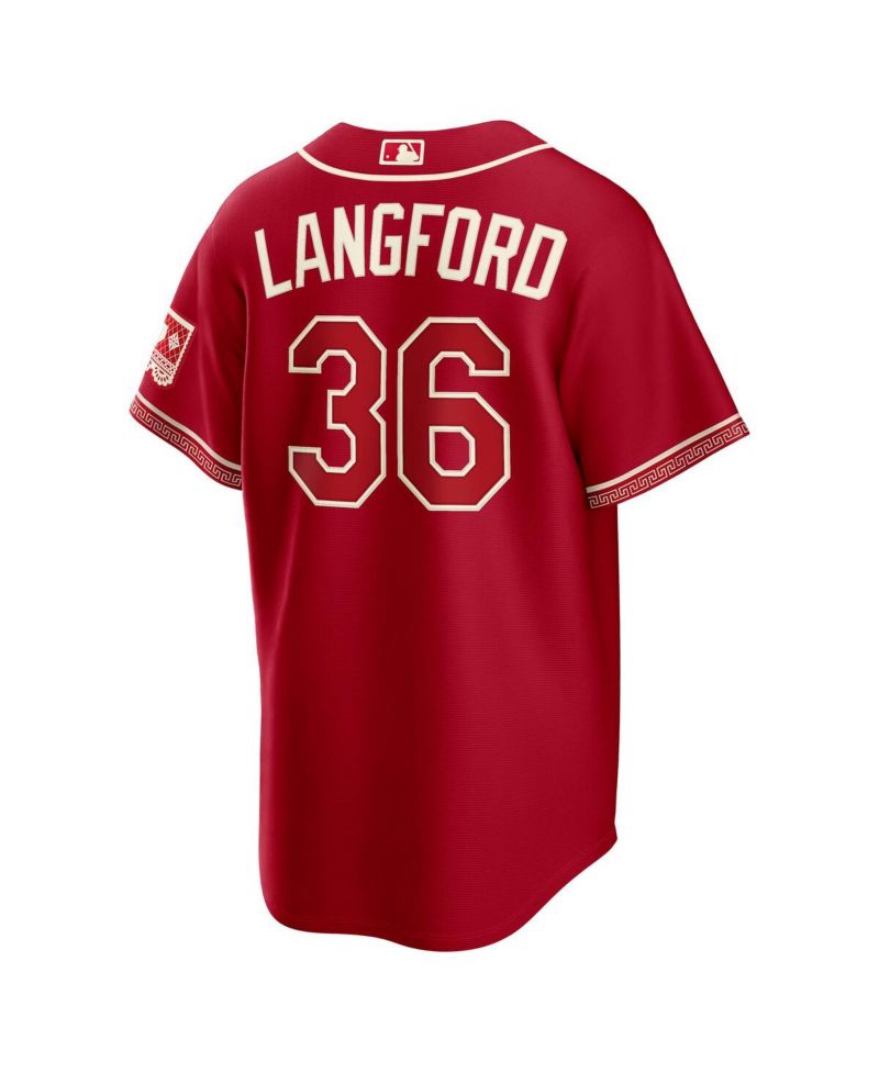 Men's Wyatt Langford Red Texas Rangers 2026 City Connect Stadium Jersey