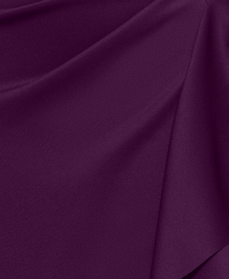 Plus V-Neck Ruffled Side-Slit Scuba Gown