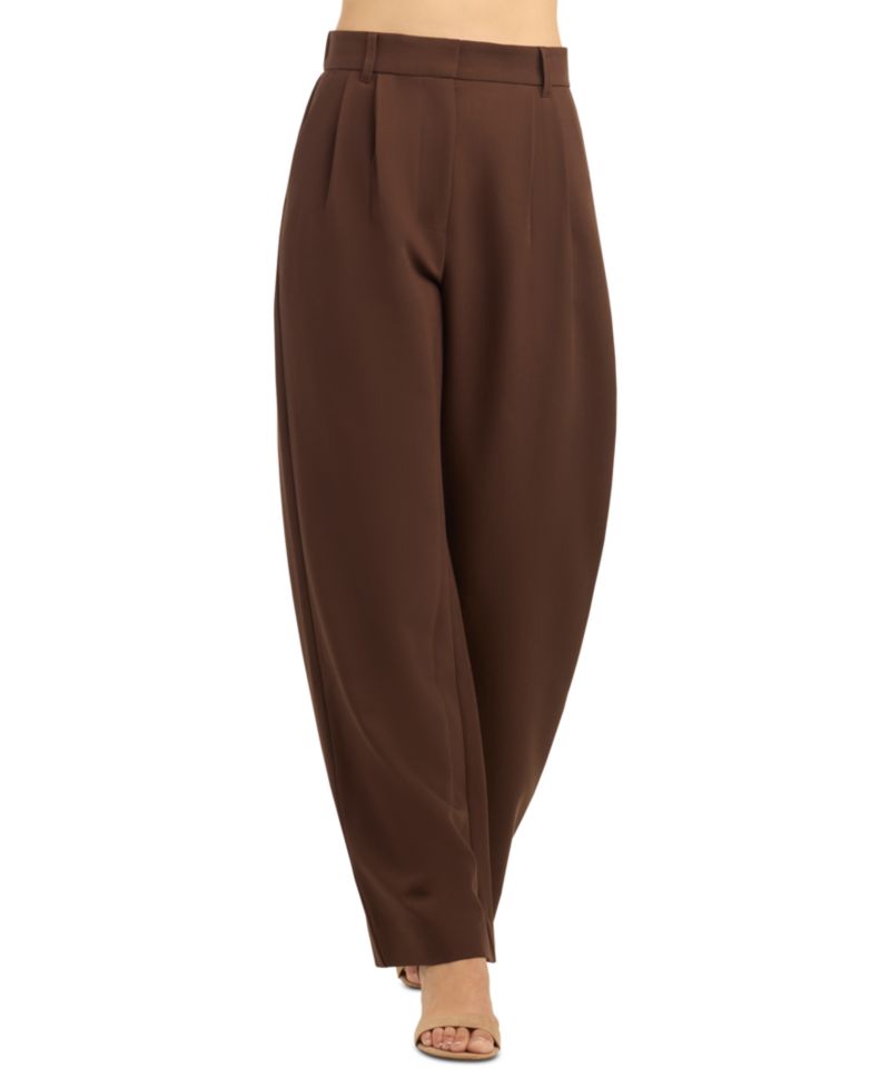 Juniors' Soft-Stretch Pleated Wide-Leg Pants