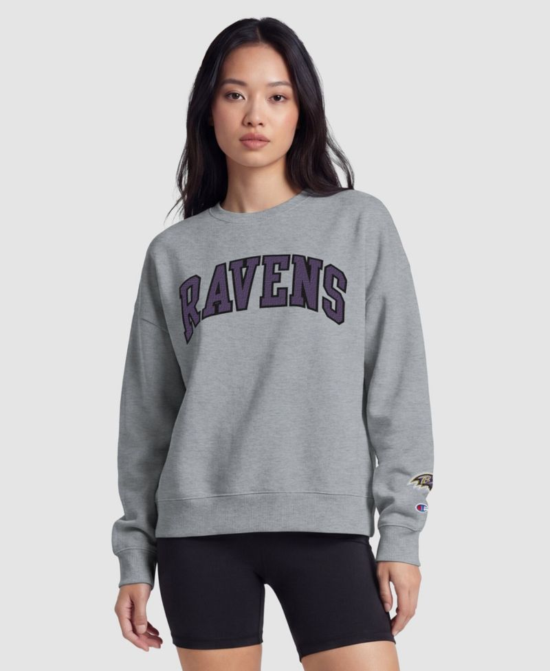Baltimore Ravens Women's Contrast Lined Sweatshirt - Heather Gray