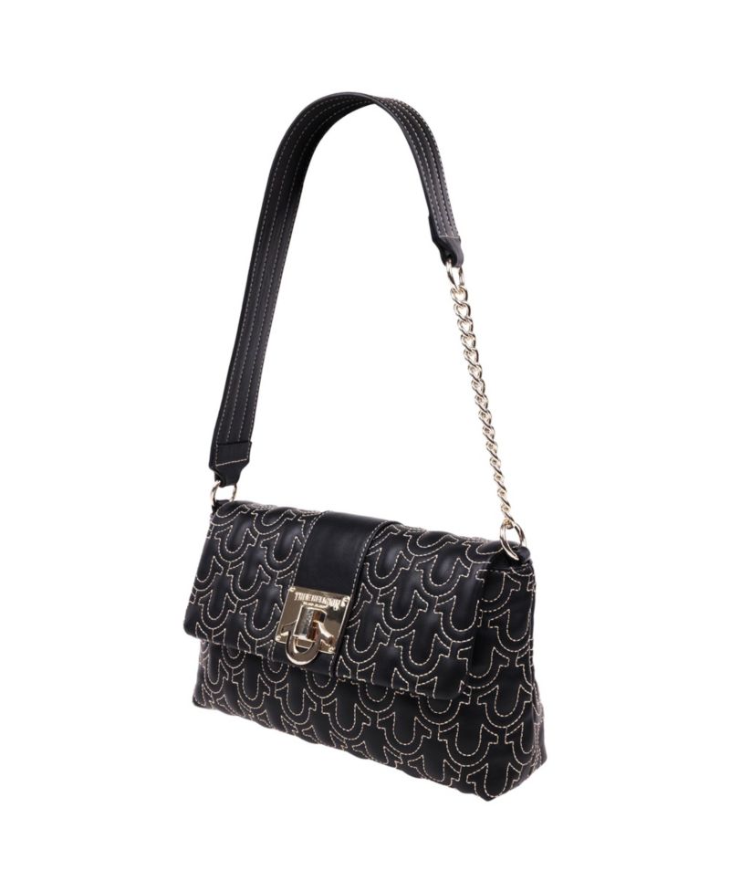 Horseshoe Quilt Logo Plaque Flap Shoulder Bag
