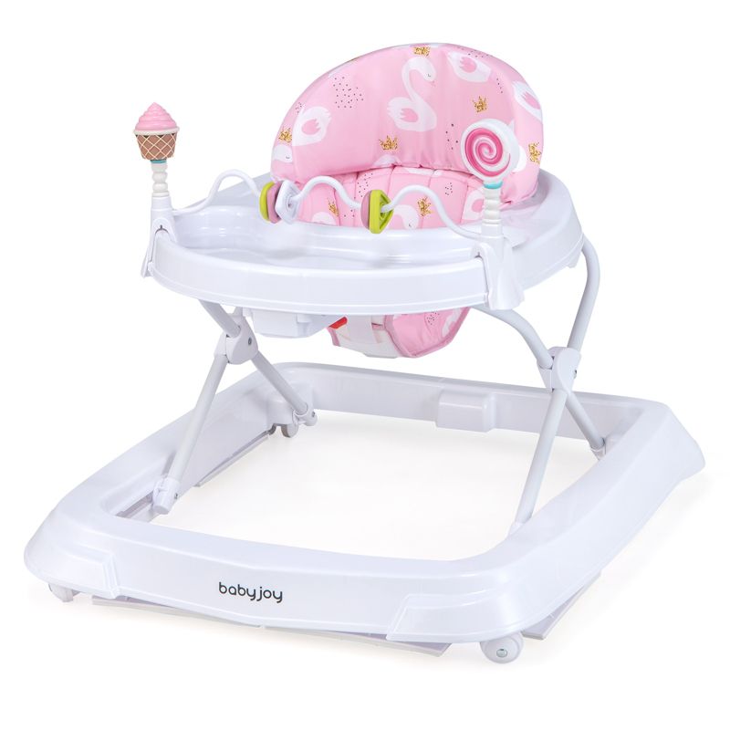 Foldable Baby Activity Walker with Adjustable Heightand Detachable Seat