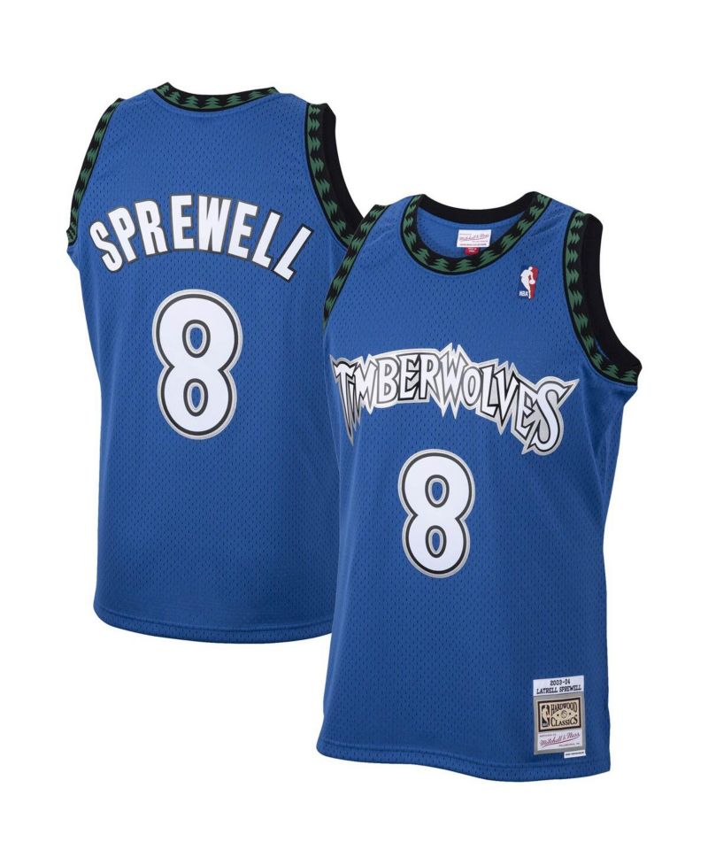 Men's Latrell Sprewell Blue Minnesota Timberwolves 2001/02 Hardwood Classics Swingman Jersey
