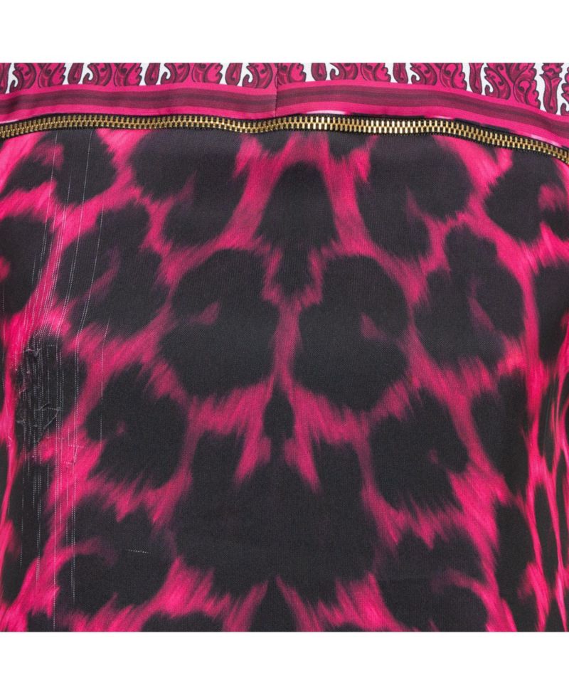 Women's Pre-Owned Versus Versace Pink Animal Print Zip Detail Mini Dress