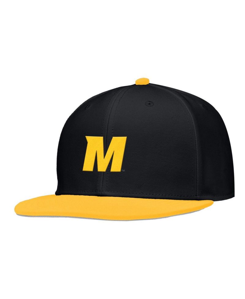 Men's Black Missouri Tigers On-Field Baseball Performance Fitted Hat