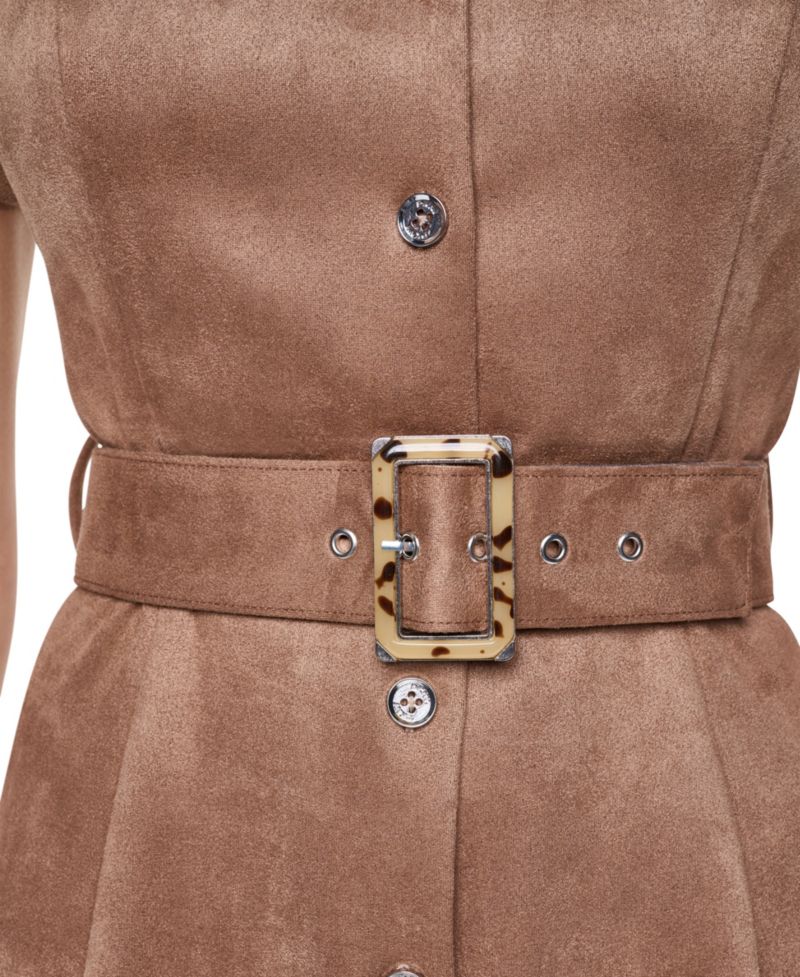 Women's A-Line Short-Sleeve Midi Shirt Dress