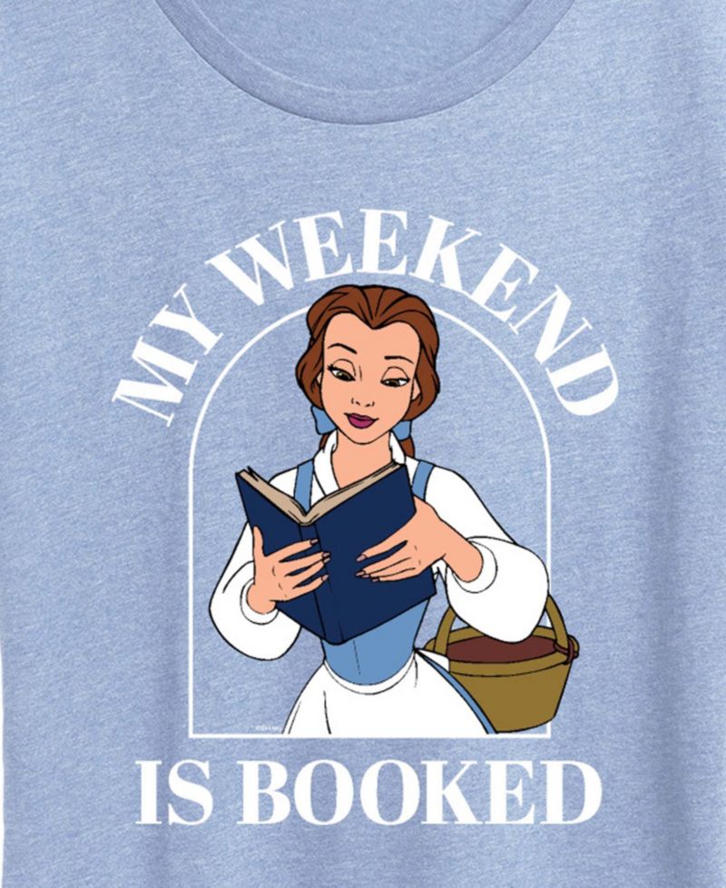 Plus Size Disney Princess Belle My Weekend Is Booked Graphic Crewneck T-Shirt