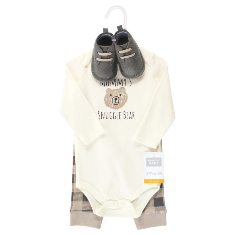 Baby Boys Hudson Unisex Versatile 3-Piece Collection Long Sleeve Bodysuit, Pants, and Booties