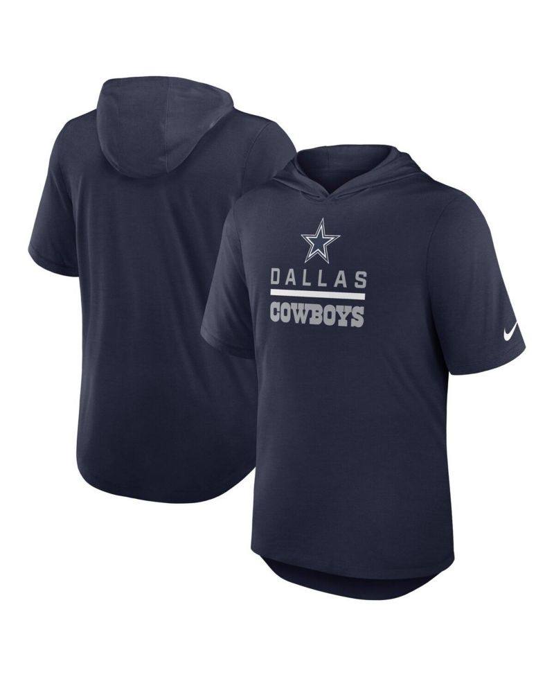 Men's Navy Dallas Cowboys Lockup Tri-Blend Hoodie T-Shirt