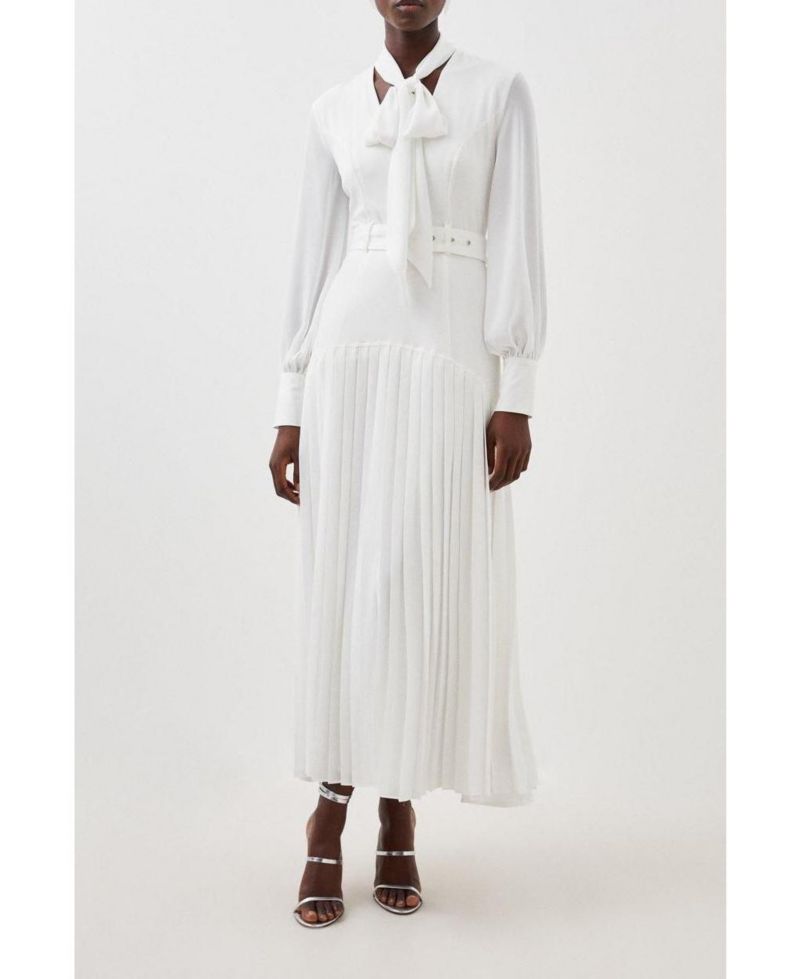 Women's Jersey Ponte Georgette Mix Maxi Dress
