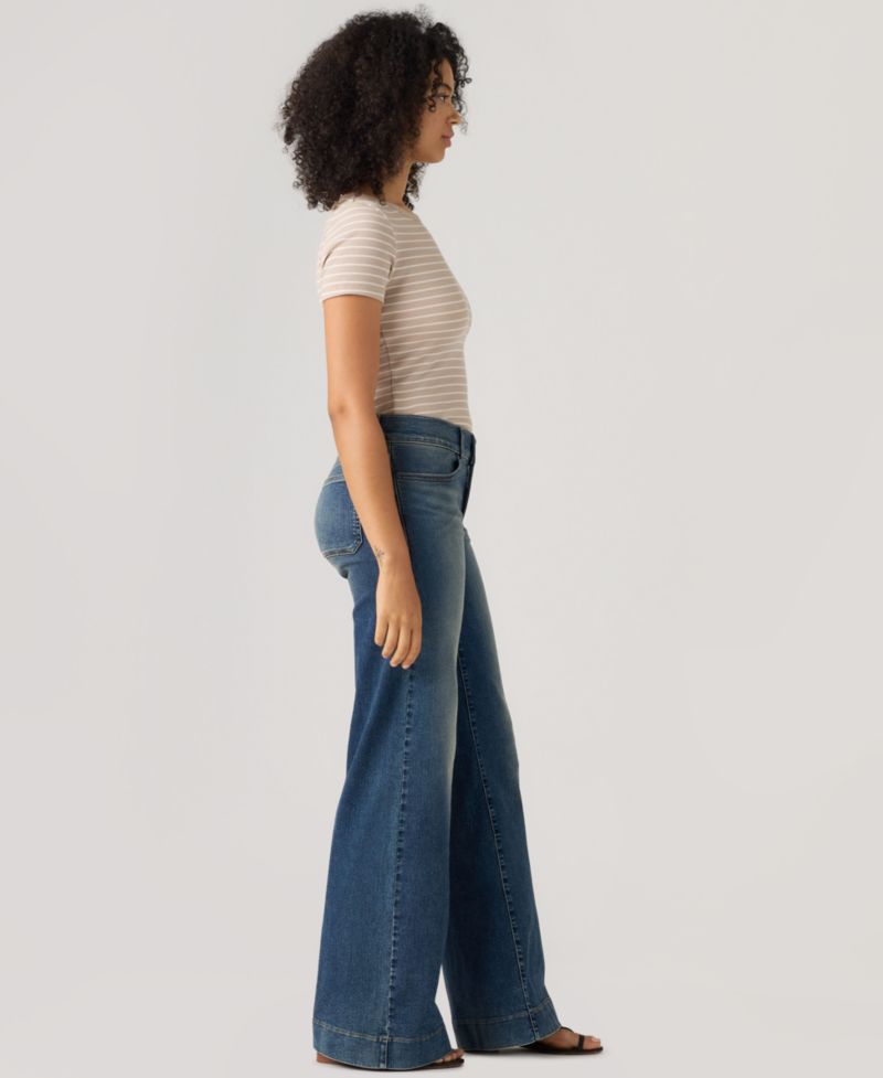 Women's 318 Mid-Rise Double-Button Wide-Leg Jeans