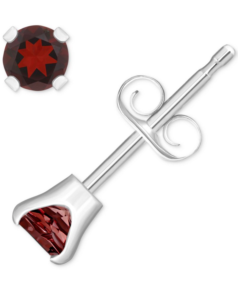 Rhodolite Garnet Stud Earrings (1/4 ct. t.w.) in 14k White or Yellow Gold (Also in Citrine, Sky Blue Topaz, Peridot & Opal)