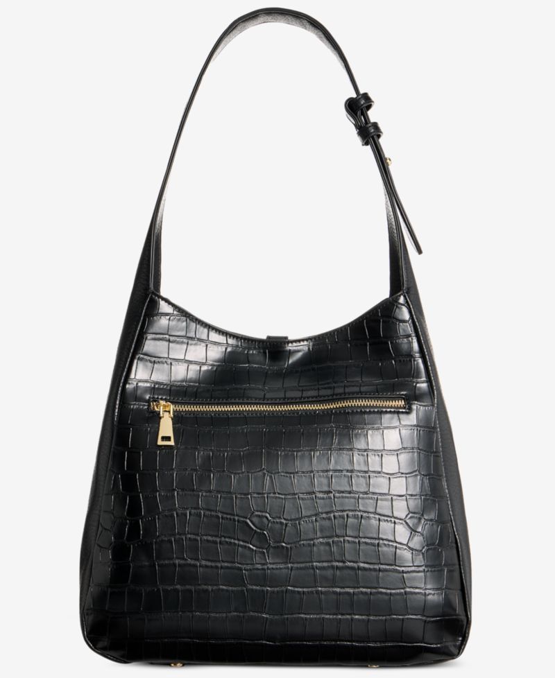 Salee Croco-Embossed Shoulder Bag