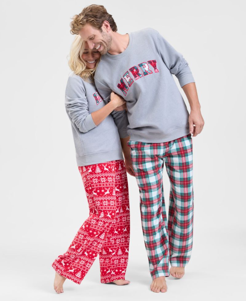 Men & Women's Merry Sweater & Fleece Pajama Pants