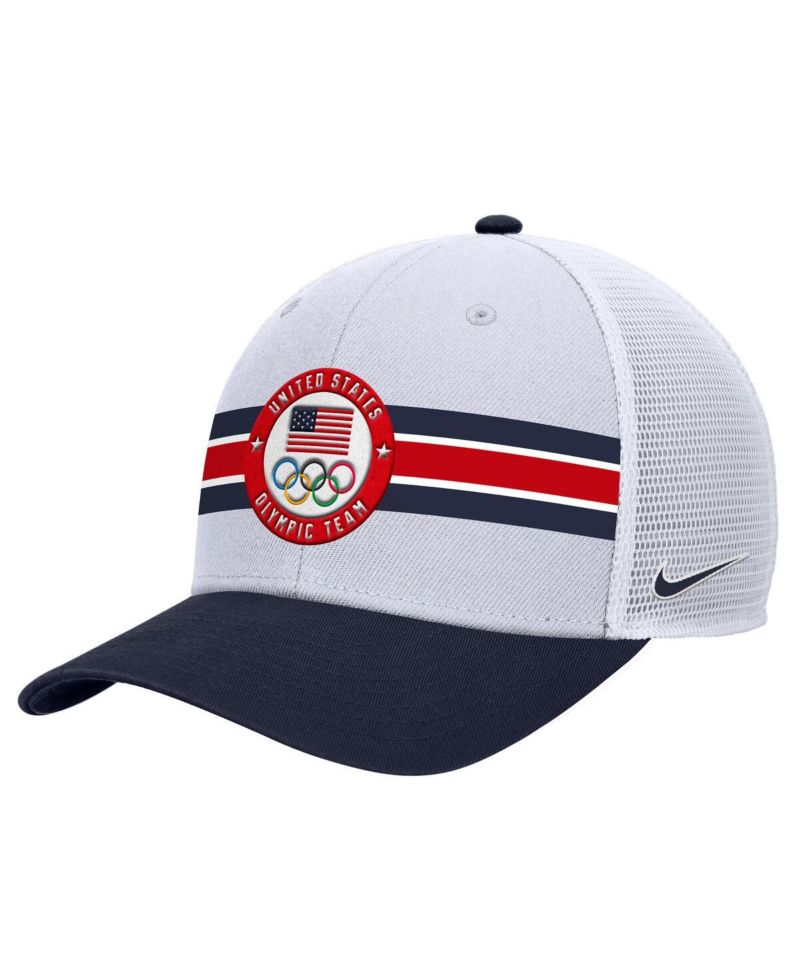 Men's White Team USA Rise Color Block Trucker Adjustable Hat