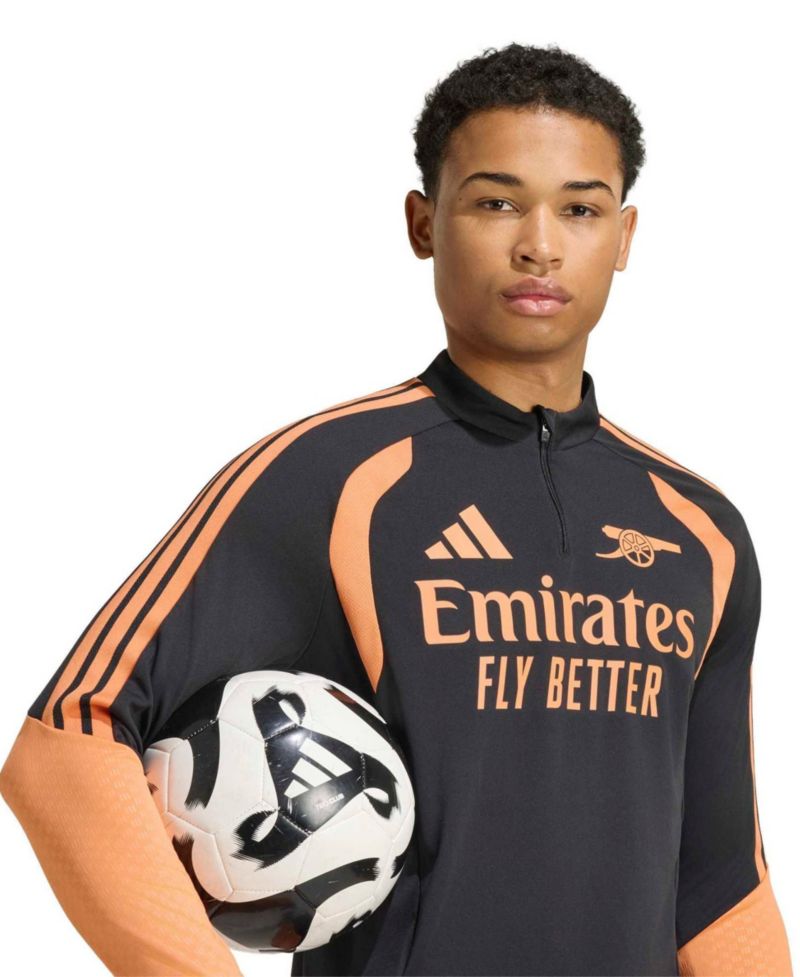 Men's Arsenal FC Tiro Mock Neck Slim Fit Thumbhole Quarter-Zip Pullover