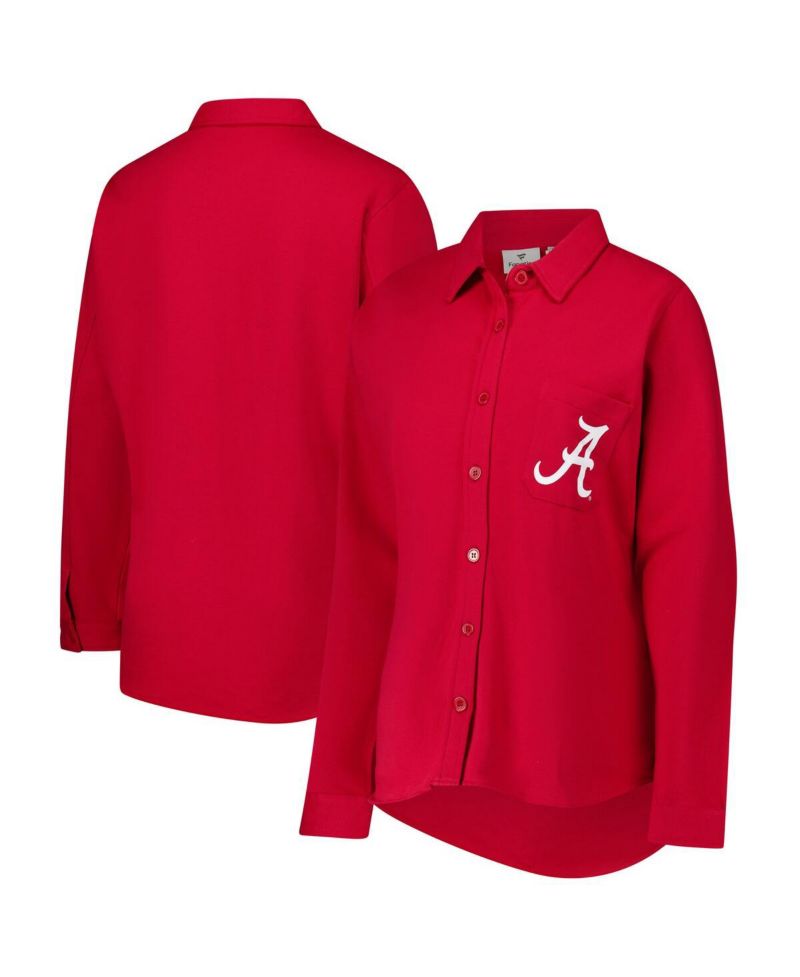 Women's Crimson Alabama Crimson Tide Plus Size Button-Up Shacket