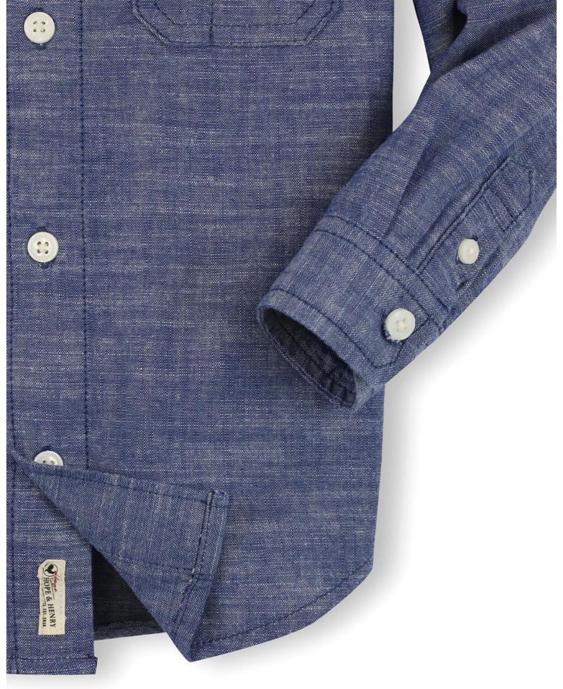 Little and Big Boys' 5- 7 Organic Long Sleeve Chambray Shirt