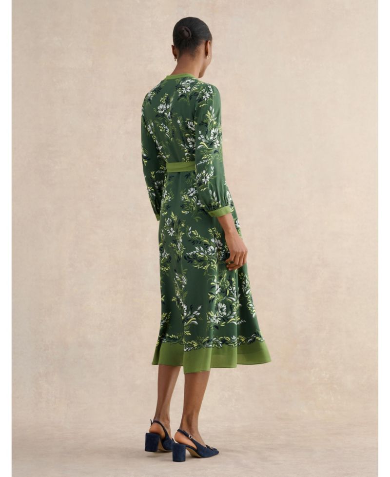 Women's Apolline Printed V-Neck Midi Shirt Dress