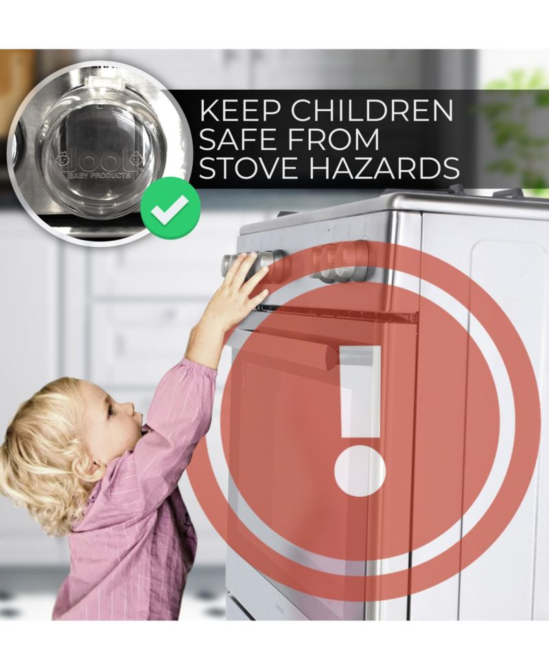 Toddler Stove Knob Covers, Universal Design, Ultra-Clear Safety (5 Pack)