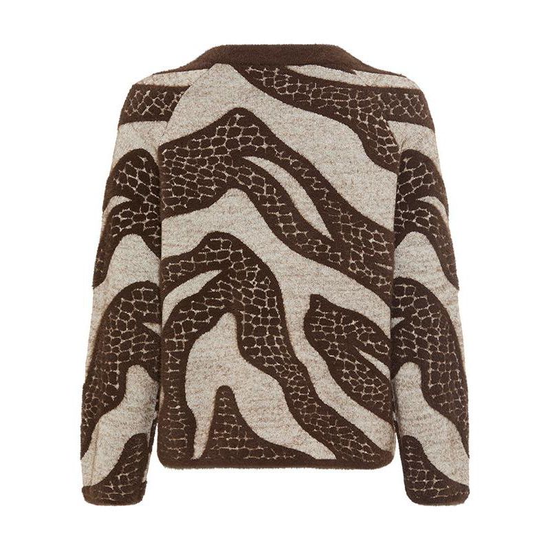 Abstract Modern Animal Feather Knit Pull-Over