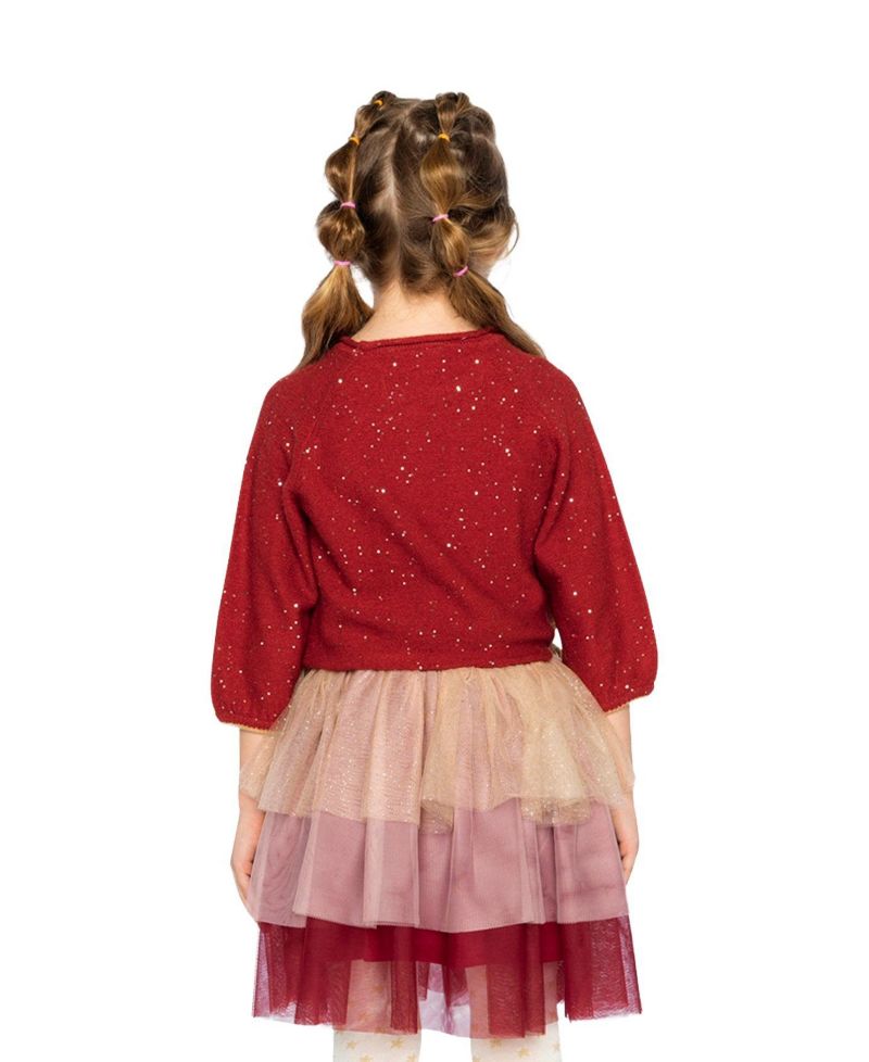 Little and Big Girl(6-14) Sleeve Knitted Sweater